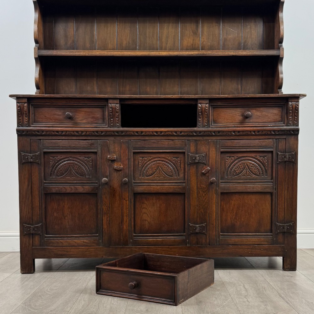 Antique 20th Century Good Quality Dresser In Oak View XI