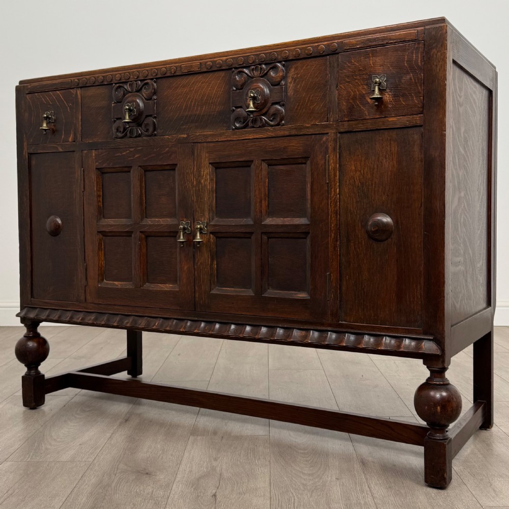  Antique 20th Century Good Quality Sideboard In Oak View III