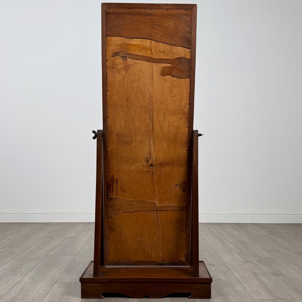 Antique 20th Century Good Quality Cheval Mirror In Oak  View V