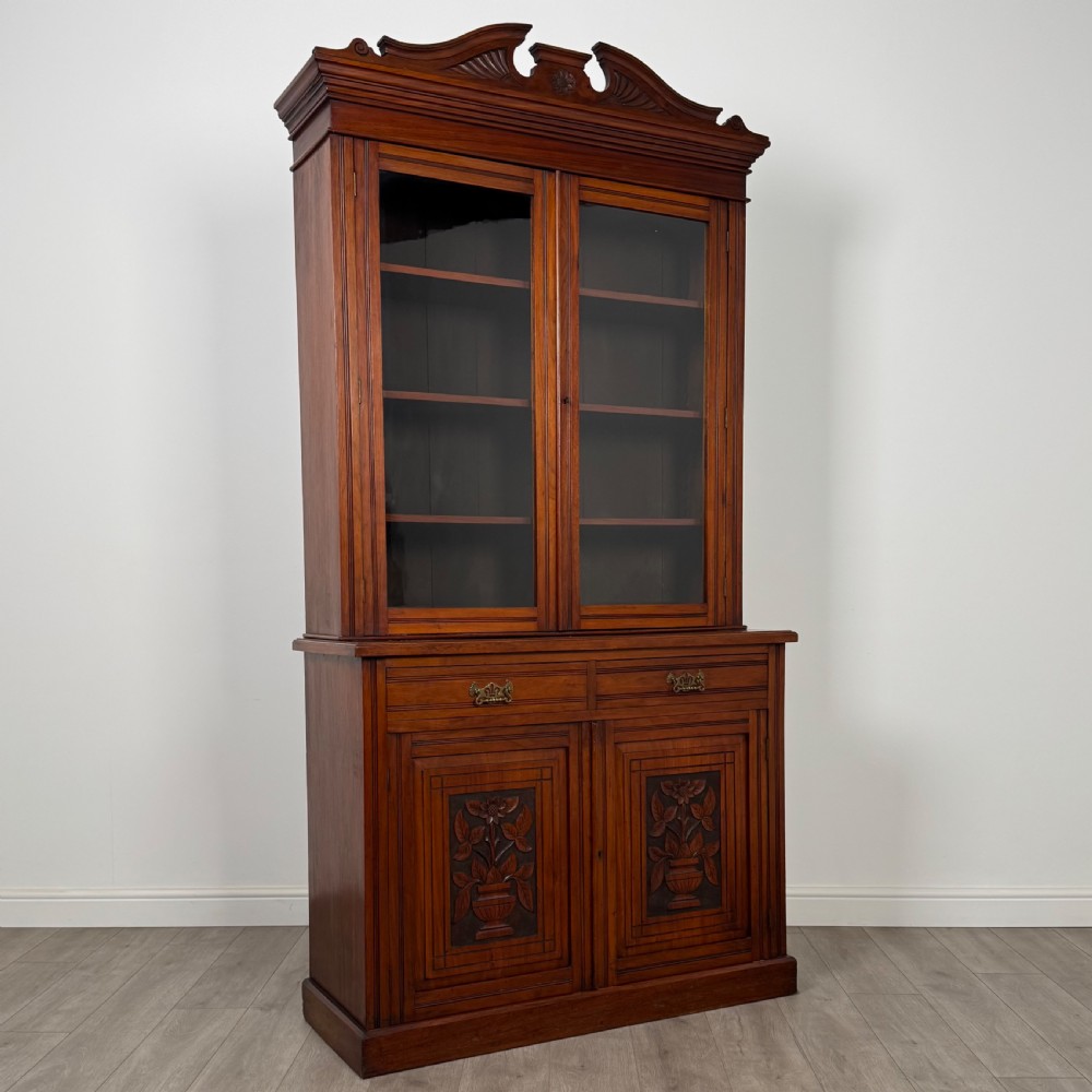 Antique 20th Century Good Quality Bookcase In Walnut  View X