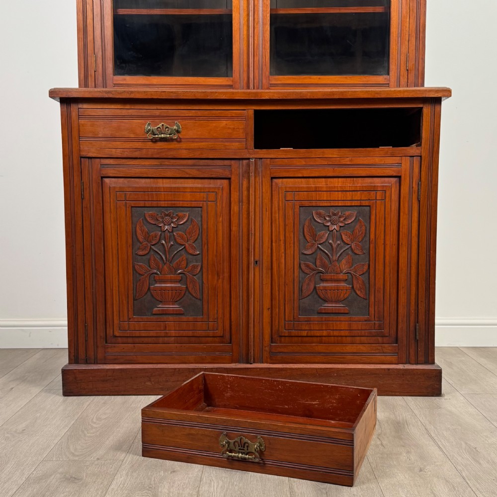Antique 20th Century Good Quality Bookcase In Walnut  View XI