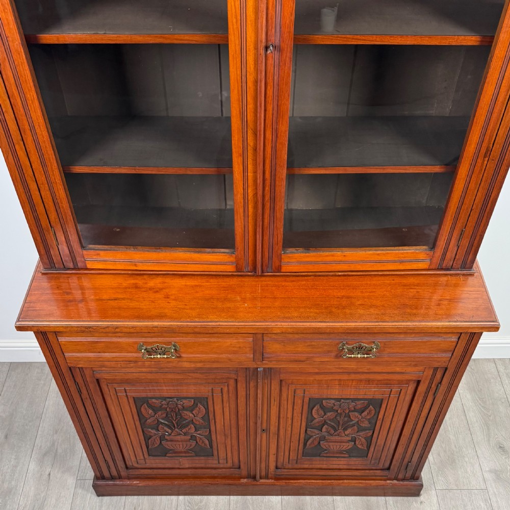 Antique 20th Century Good Quality Bookcase In Walnut  View XII
