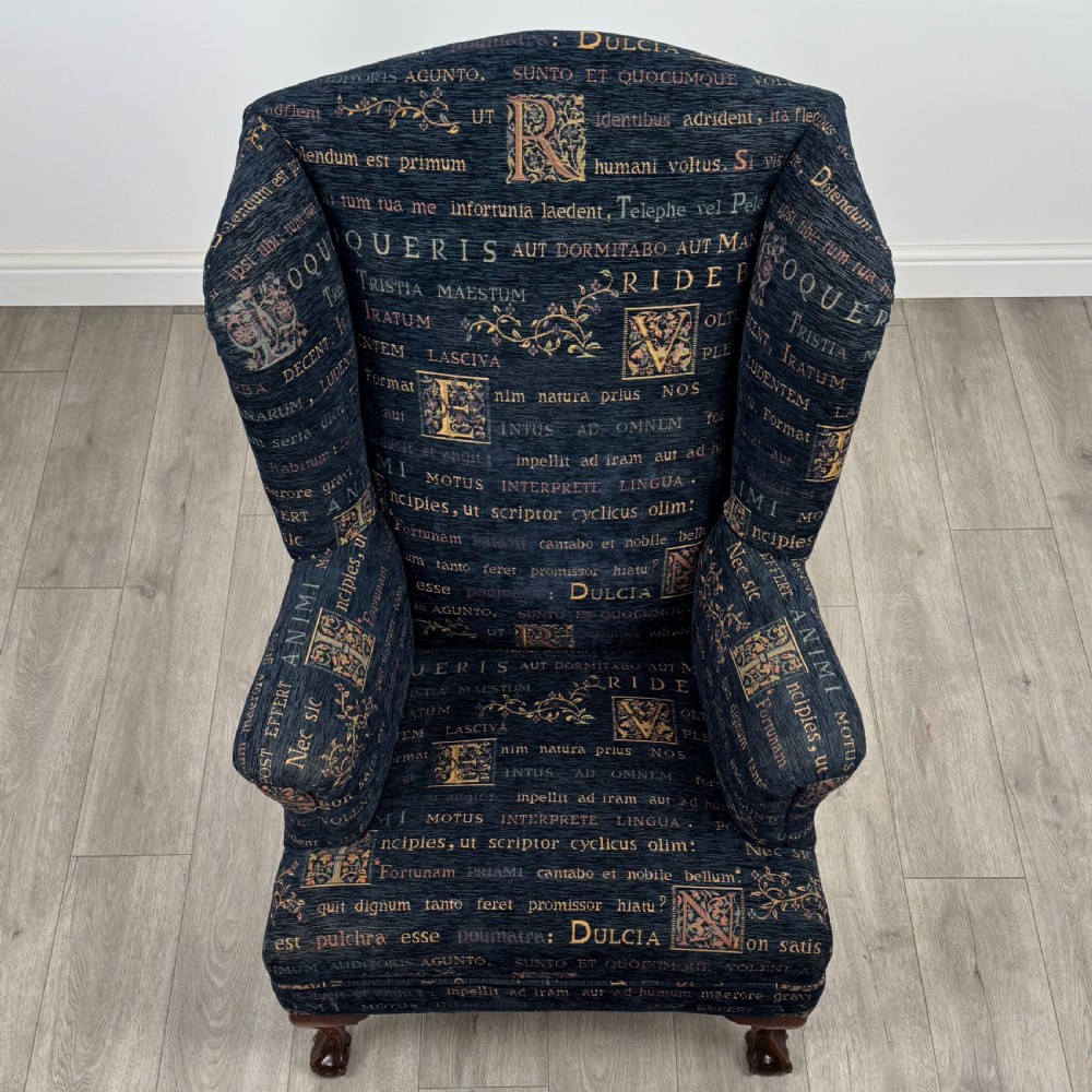 Antique 20th Century Unique Wingback Armchair In Mahogany  View IX