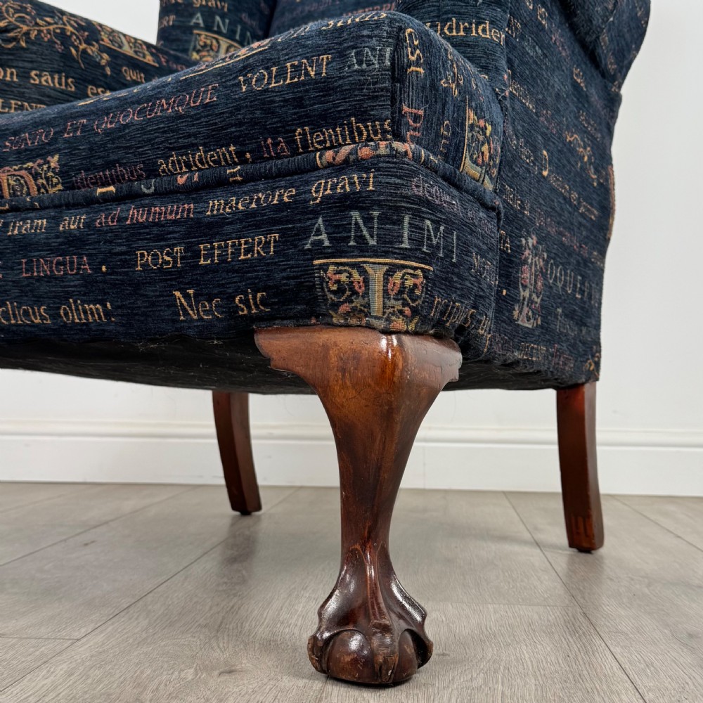 Antique 20th Century Unique Wingback Armchair In Mahogany  View XII