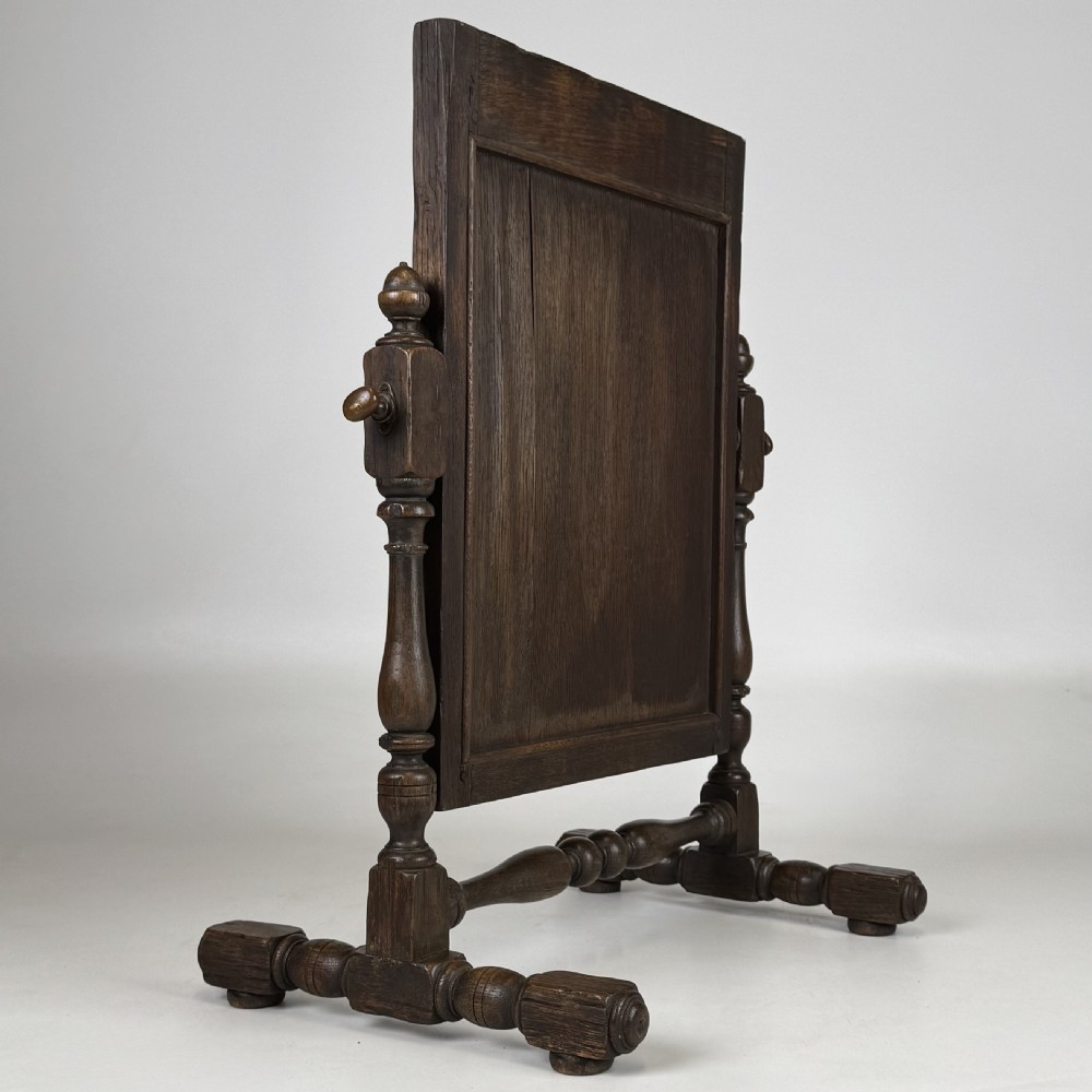 Antique 20th Century Good Quality Dressing Mirror In Oak  View IV