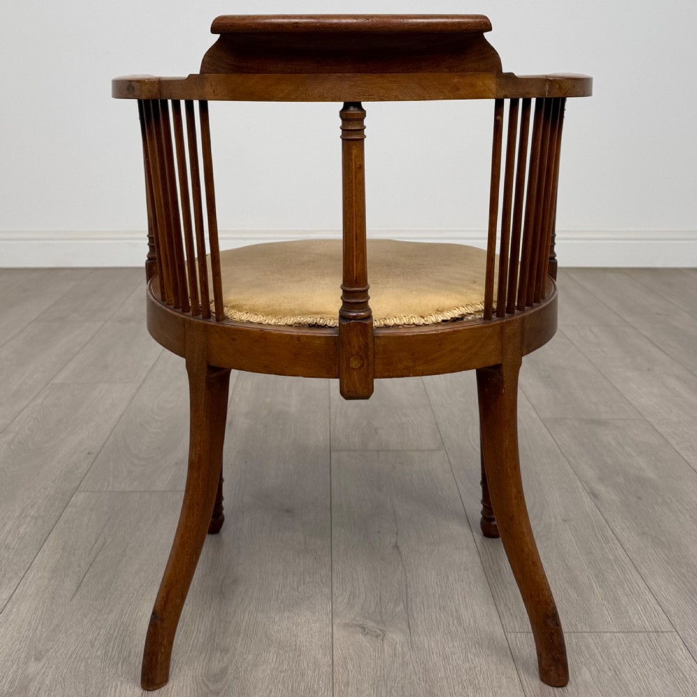 Antique 20th Century Fine Quality Inlaid Tub Chair In Mahogany  View IV