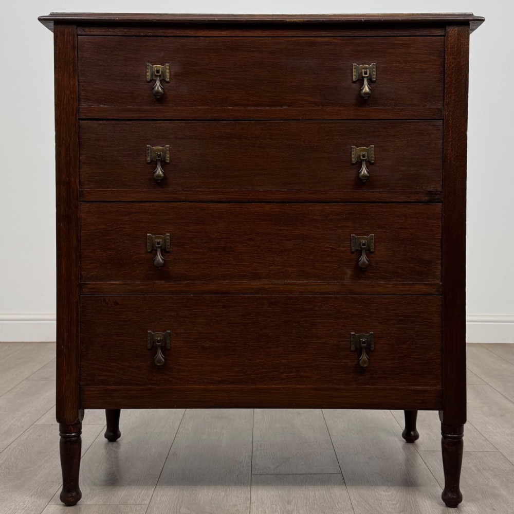 Antique 20th Century Good Quality Chest Of Drawers In Oak