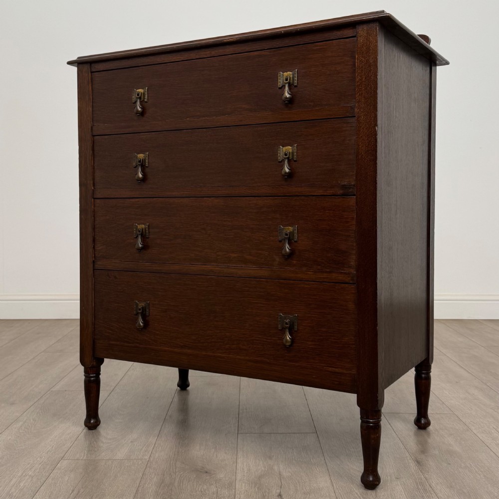 Antique 20th Century Good Quality Chest Of Drawers In Oak View II