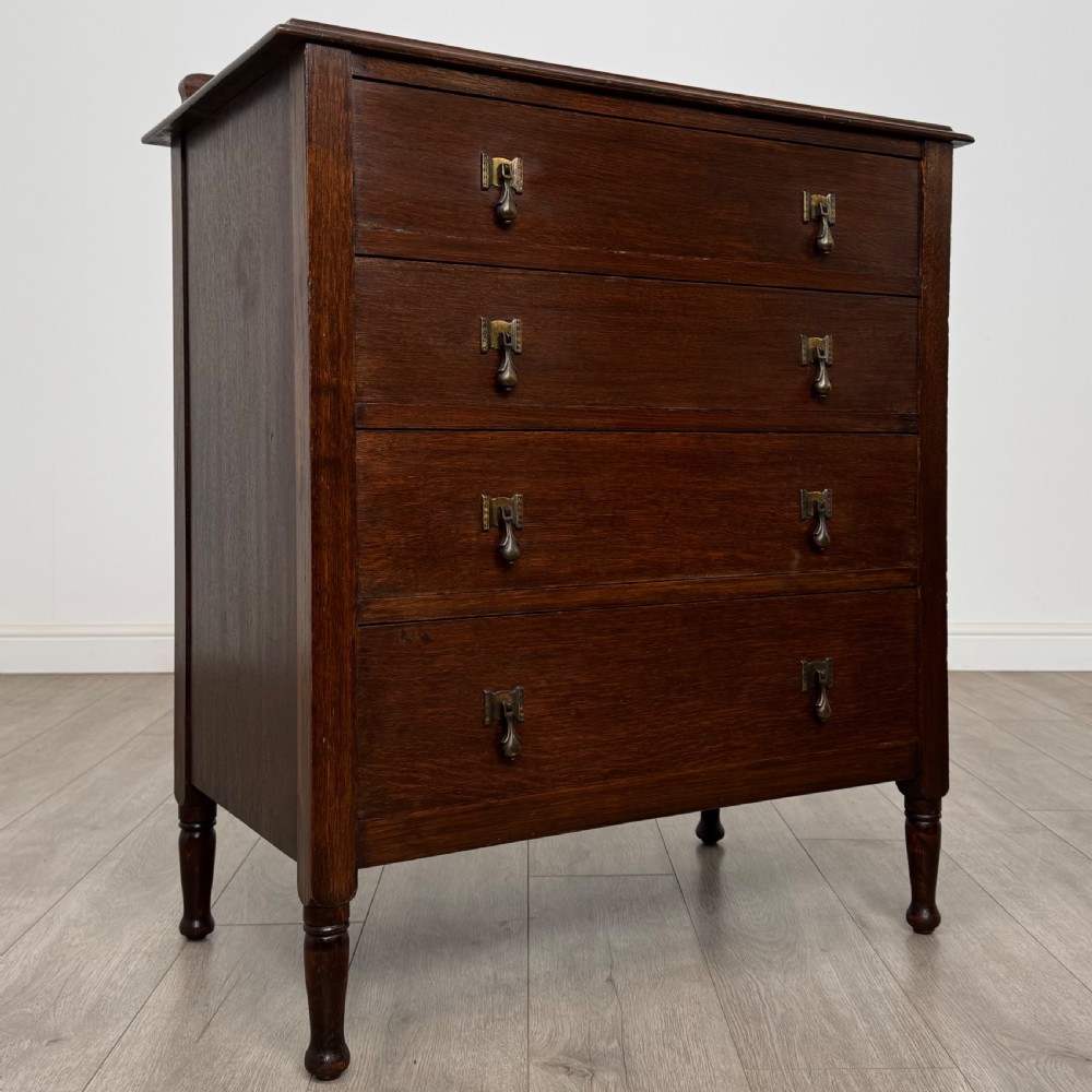 Antique 20th Century Good Quality Chest Of Drawers In Oak View VII