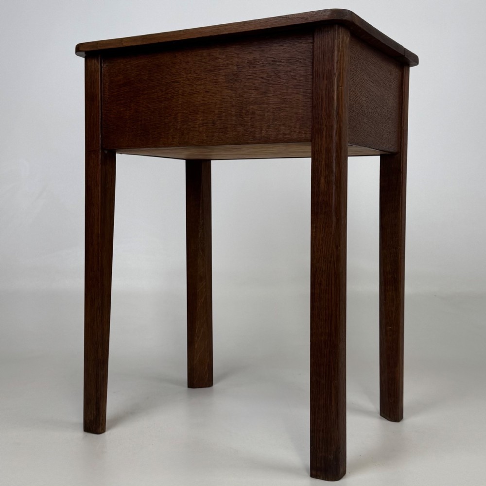 Antique 20th Century Storage Box On Stand In Oak  View II