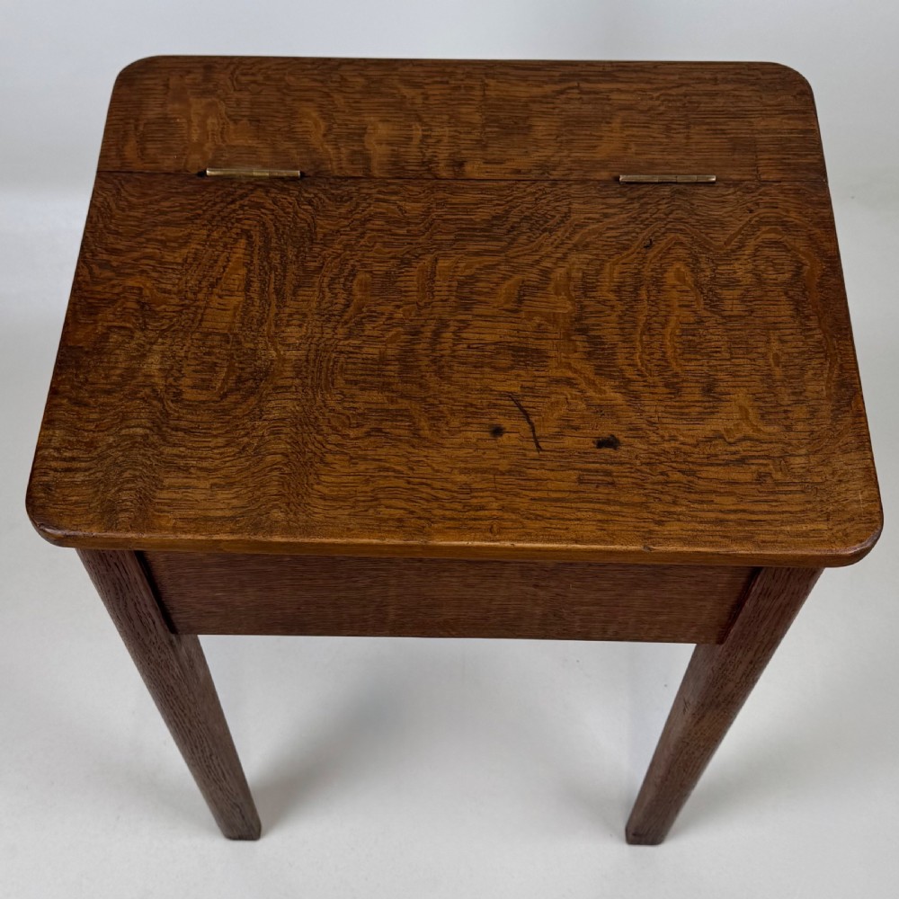 Antique 20th Century Storage Box On Stand In Oak  View IX