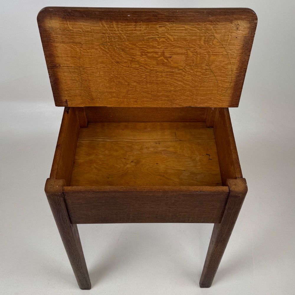 Antique 20th Century Storage Box On Stand In Oak  View X