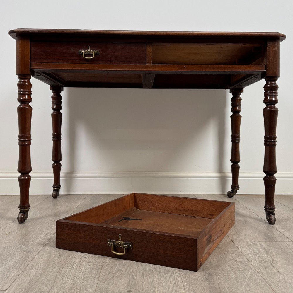  Antique 19th Century Fine Quality Writing Table In Mahogany  View IX