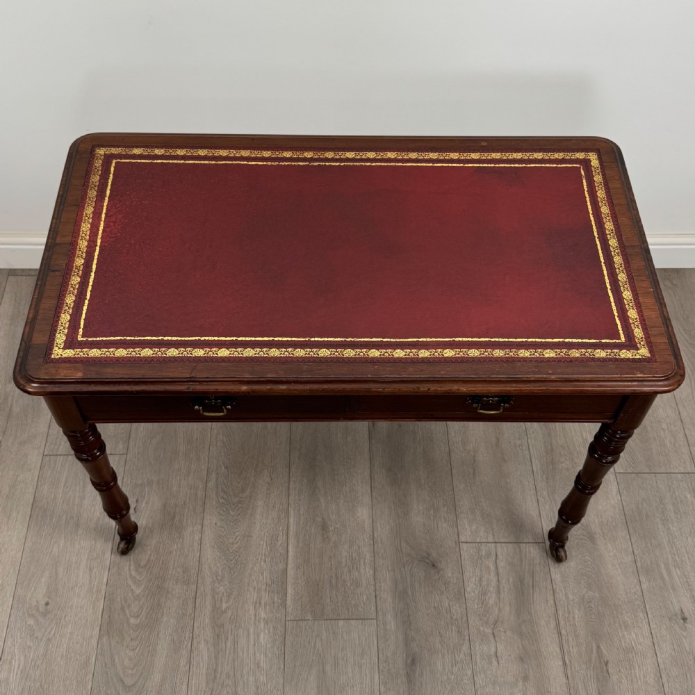  Antique 19th Century Fine Quality Writing Table In Mahogany  View XI