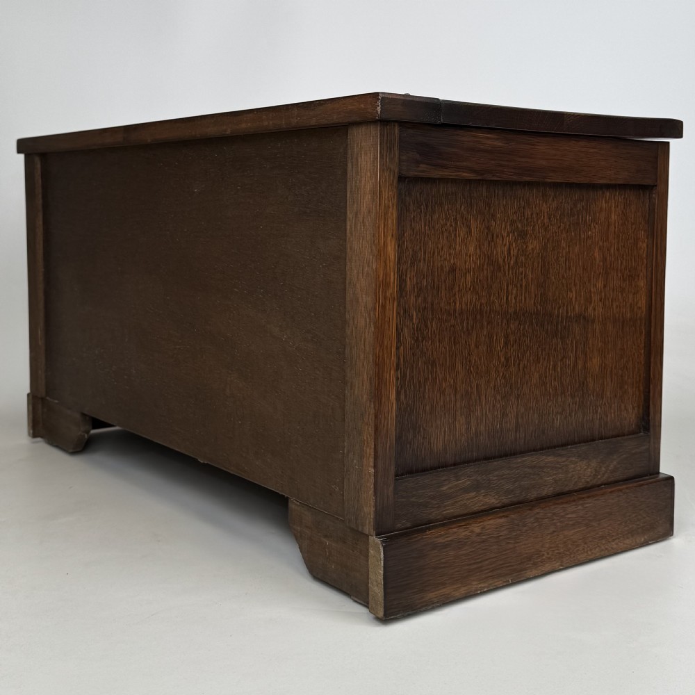 Antique 20th Century Linenfold Blanket Box In Oak View VI