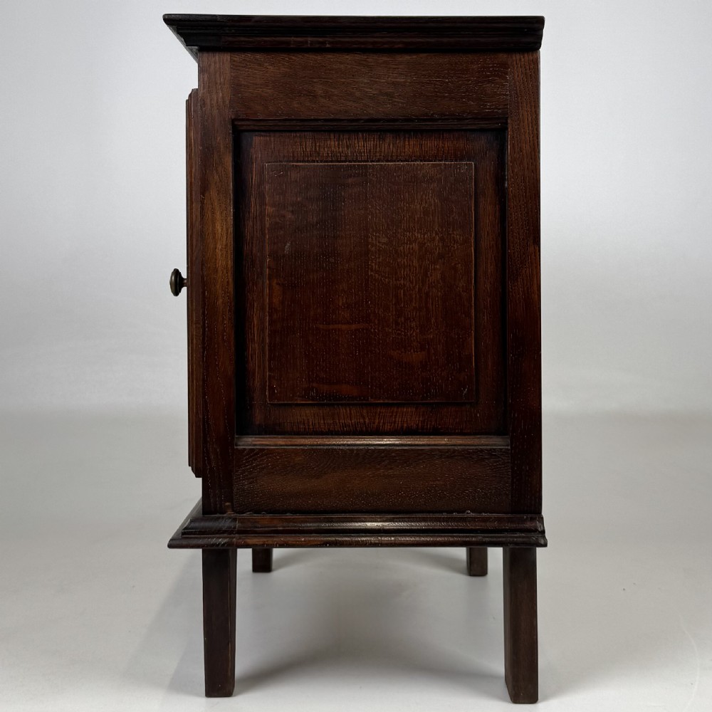 Antique 20th Century Pair Of Carved Oak Bedside Cabinets  View V