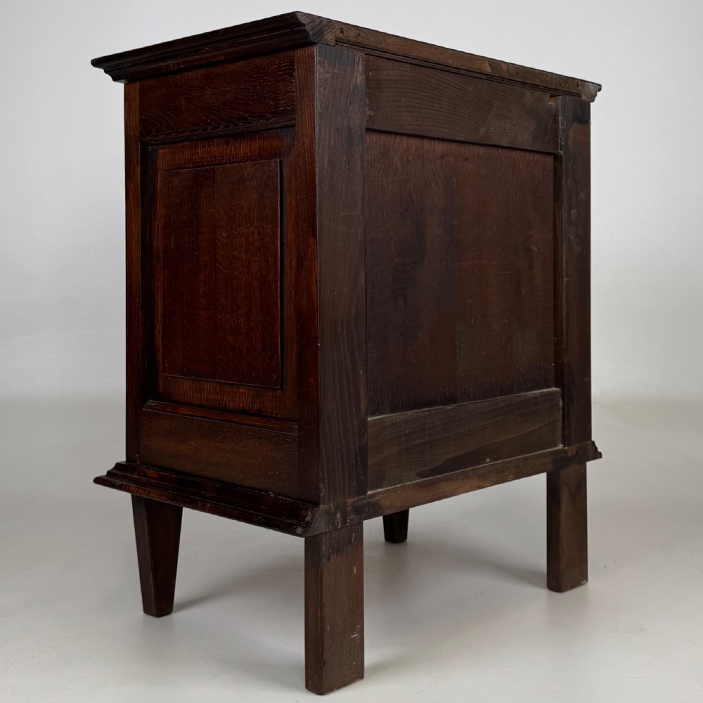 Antique 20th Century Pair Of Carved Oak Bedside Cabinets  View VI