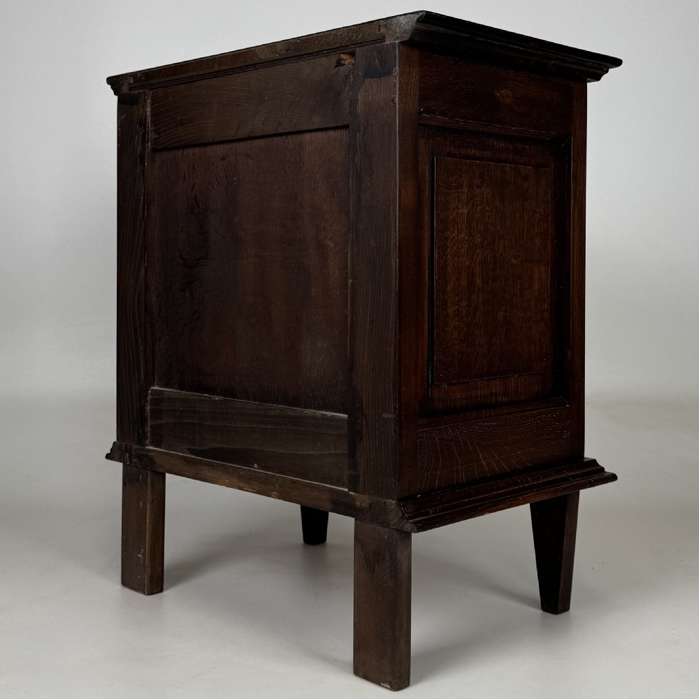 Antique 20th Century Pair Of Carved Oak Bedside Cabinets  View IX