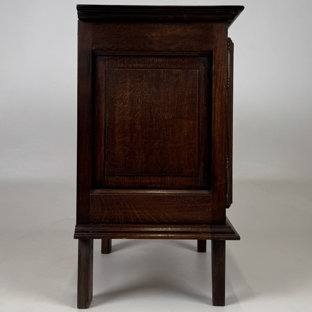 Antique 20th Century Pair Of Carved Oak Bedside Cabinets  View XI