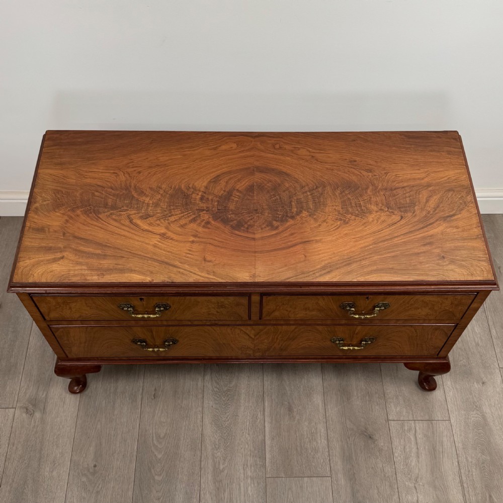  Antique 20th Century Low Chest Of Drawers In Walnut  View IX