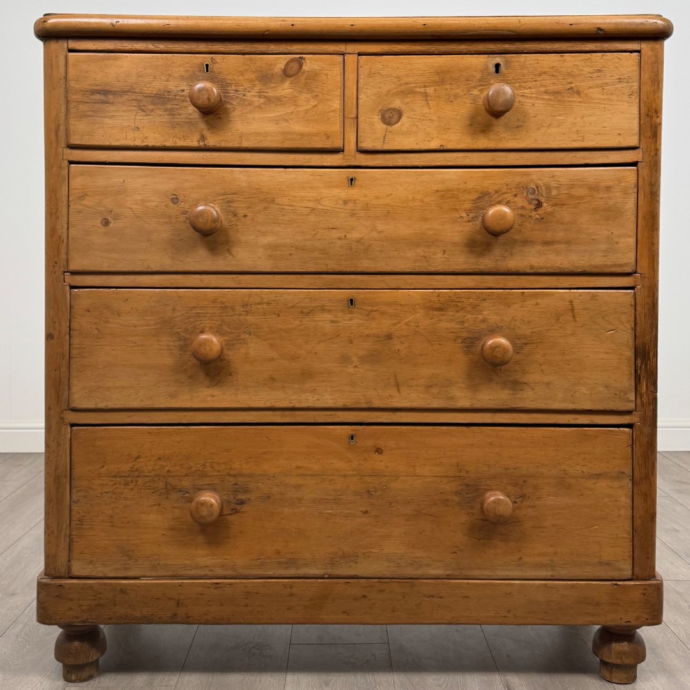  Antique 19th Century Farmhouse Pine Chest Of Drawers 