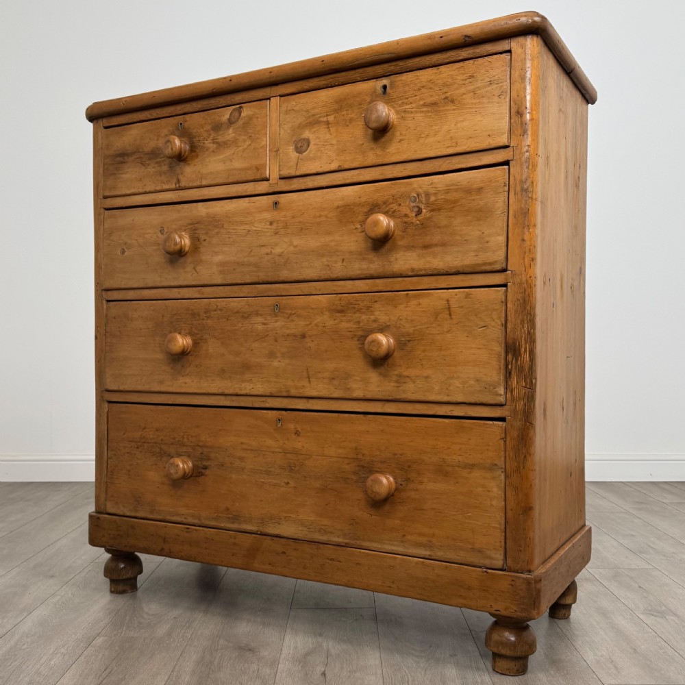  Antique 19th Century Farmhouse Pine Chest Of Drawers  View II