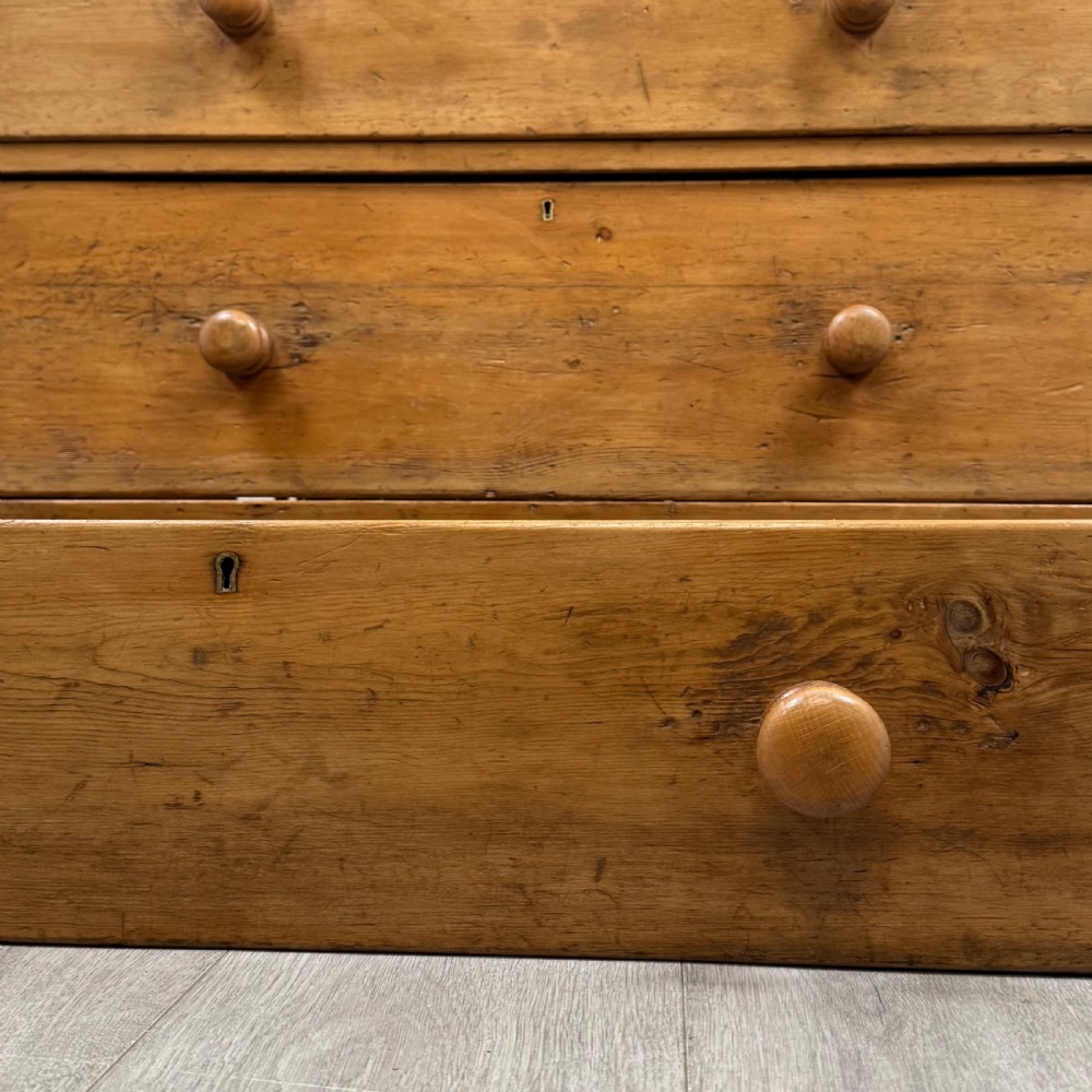  Antique 19th Century Farmhouse Pine Chest Of Drawers  View X