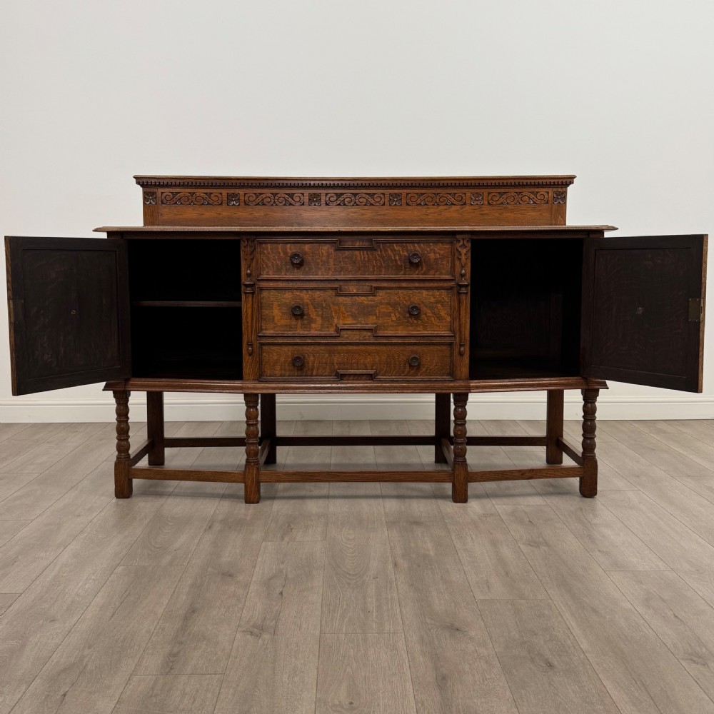Antique 20th Century Fine Quality Jacobean Style Oak Sideboard  View II