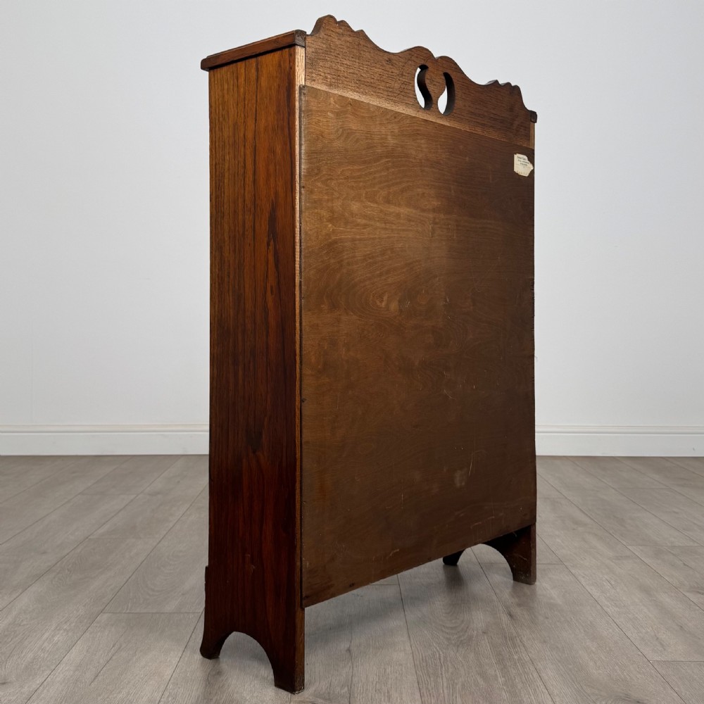 Antique 20th Century Good Quality Small Open Bookcase In Oak View V