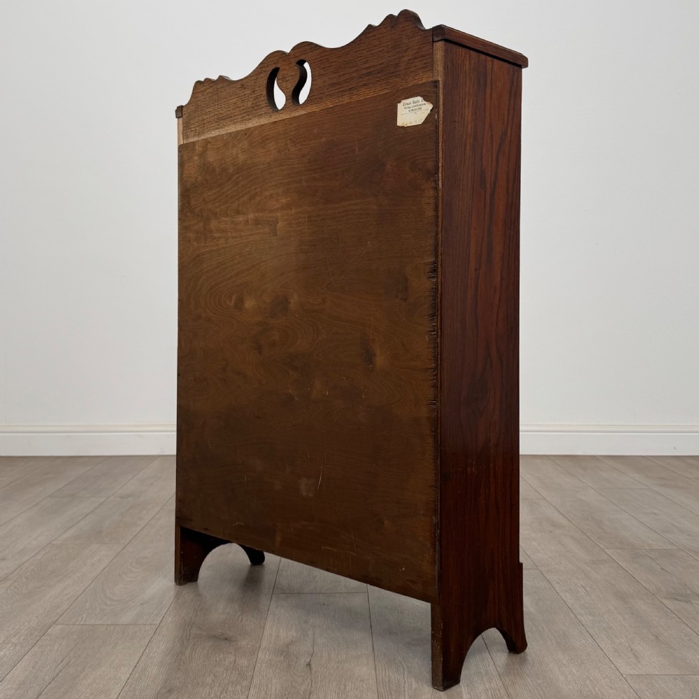 Antique 20th Century Good Quality Small Open Bookcase In Oak View VII