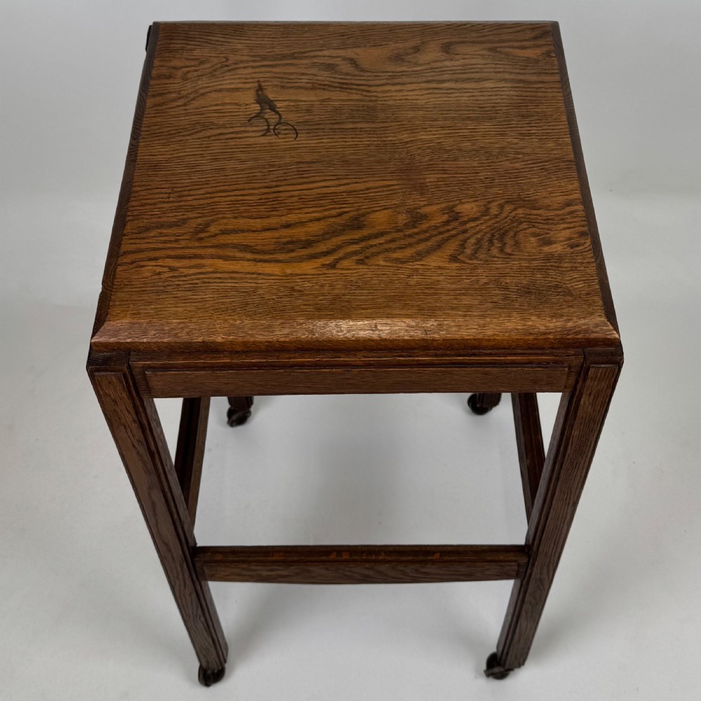  Antique 20th Century Good Quality Side Table In Oak  View IX