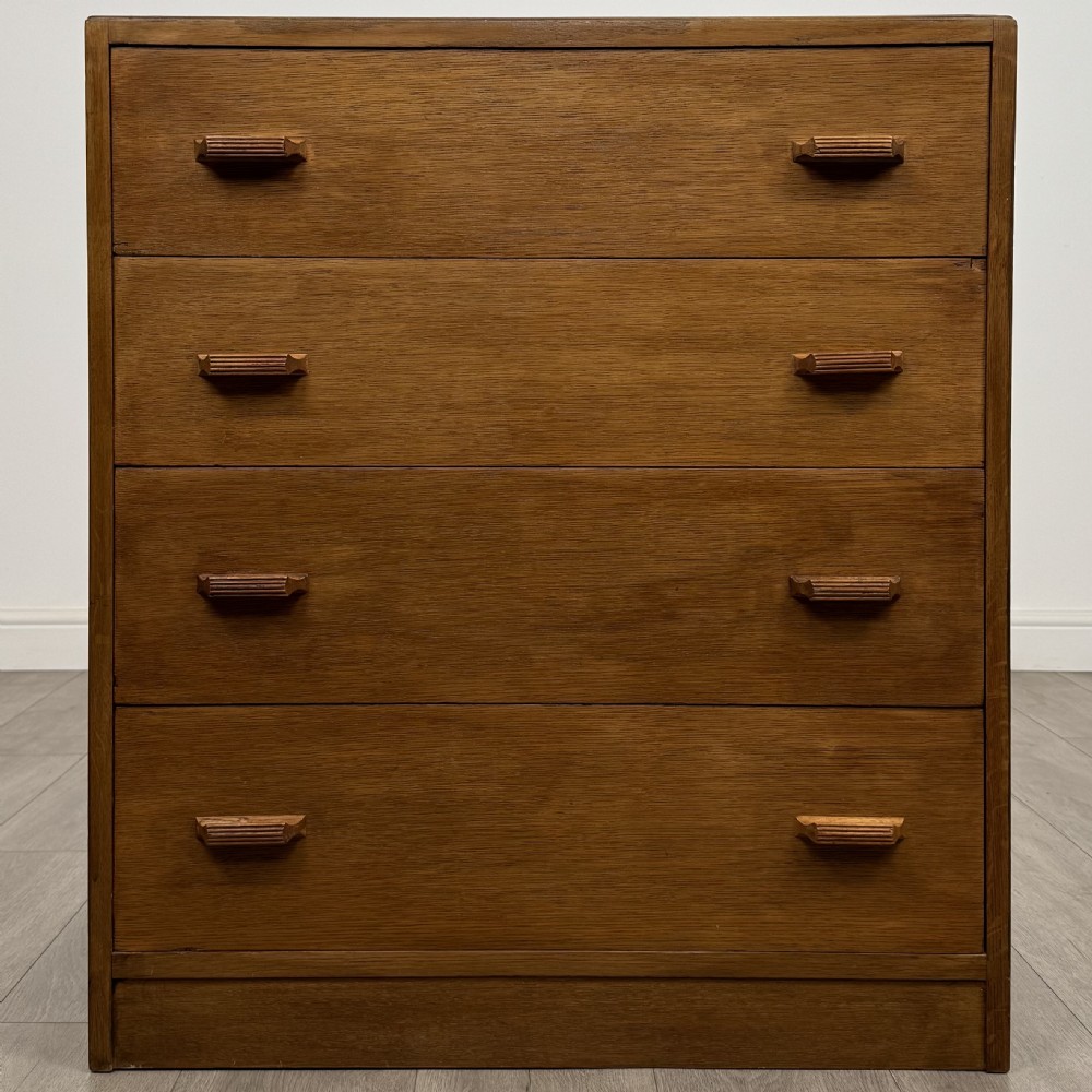 Antique 20th Century Good Quality Chest Of Drawers In Oak 