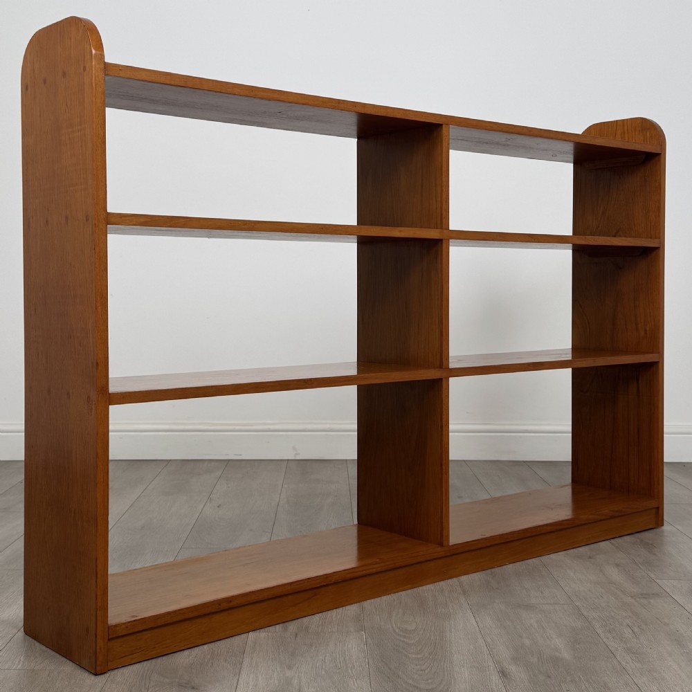 Antique 20th Century Large Open Bookcase In Oak View VI