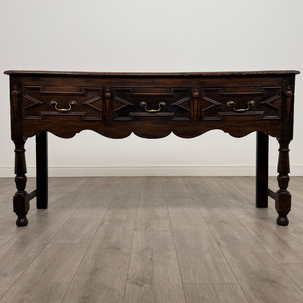 Antique 18th Century Jacobean Style Dresser Base In Oak