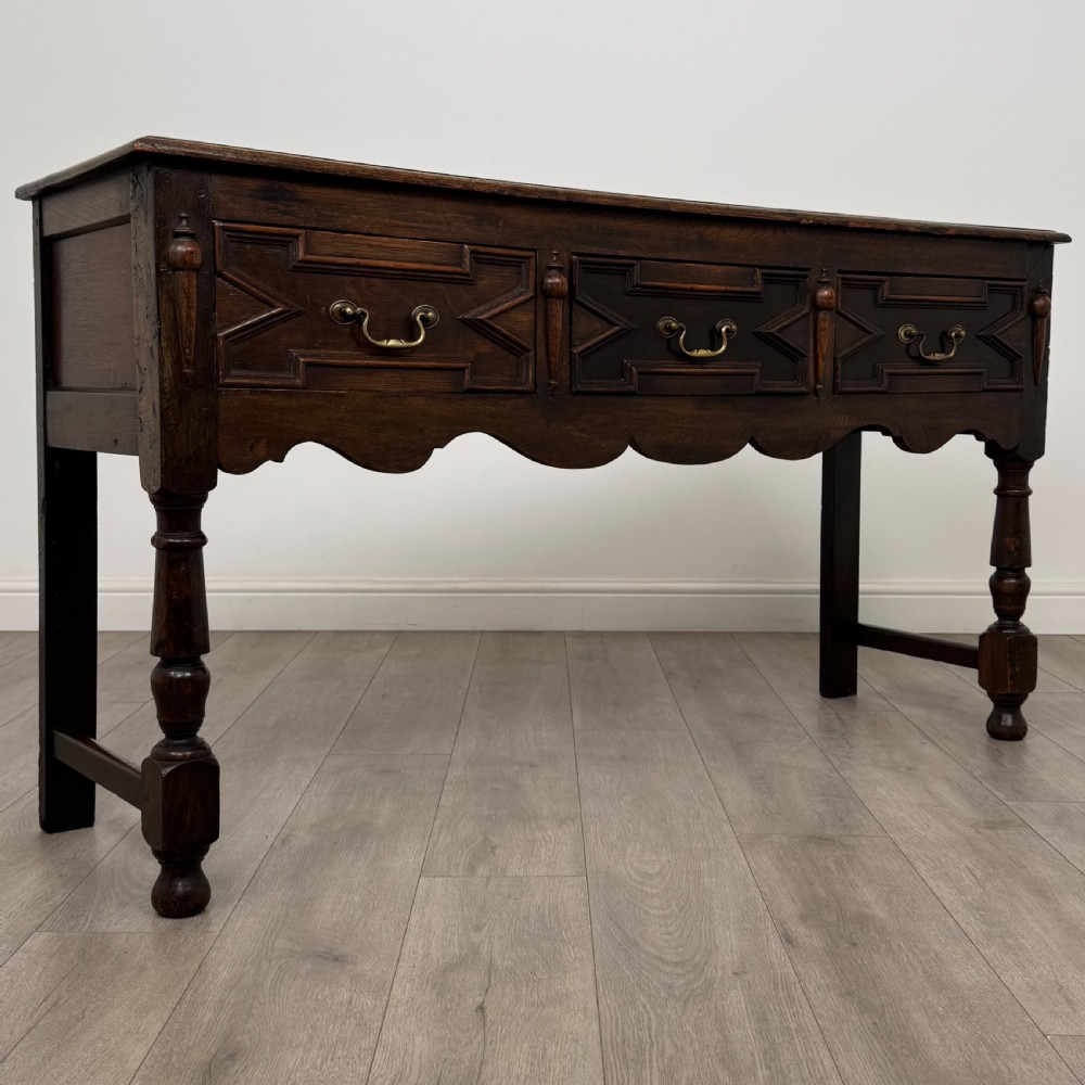 Antique 18th Century Jacobean Style Dresser Base In Oak View VIII