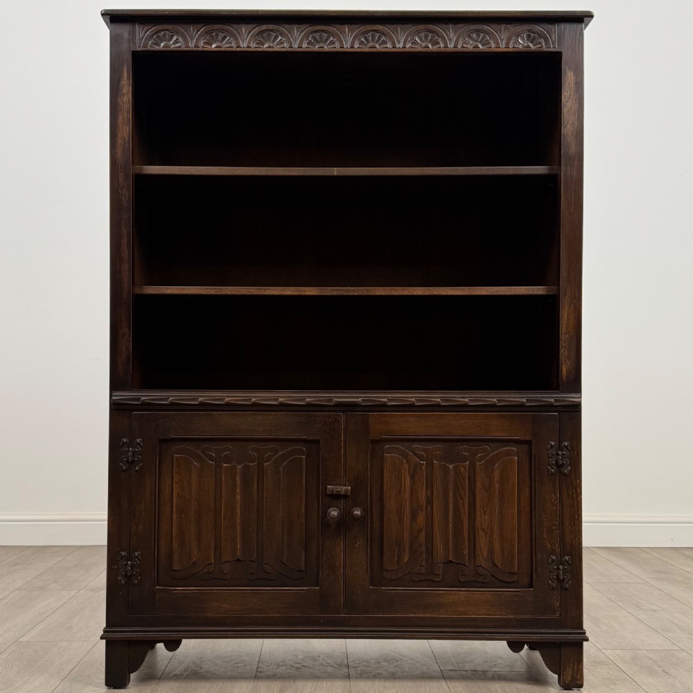 Antique 20th Century Open Bookcase In Oak  View II