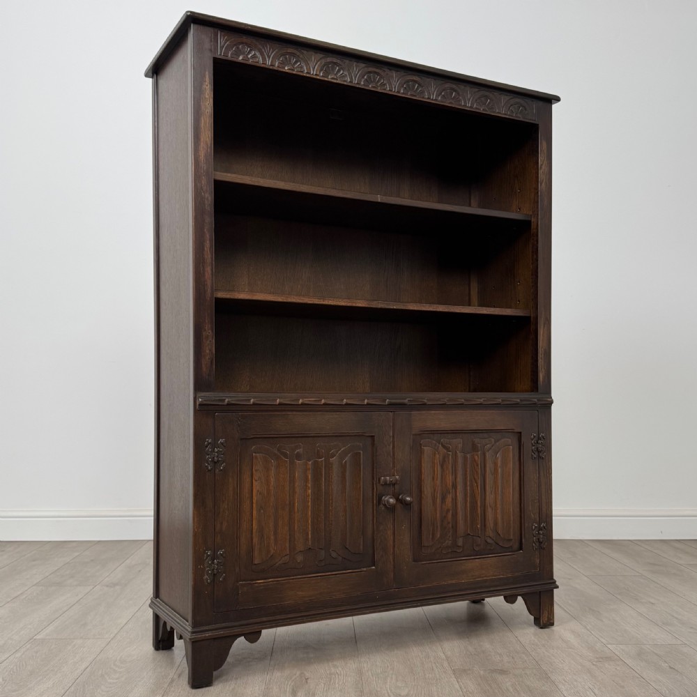 Antique 20th Century Open Bookcase In Oak  View X