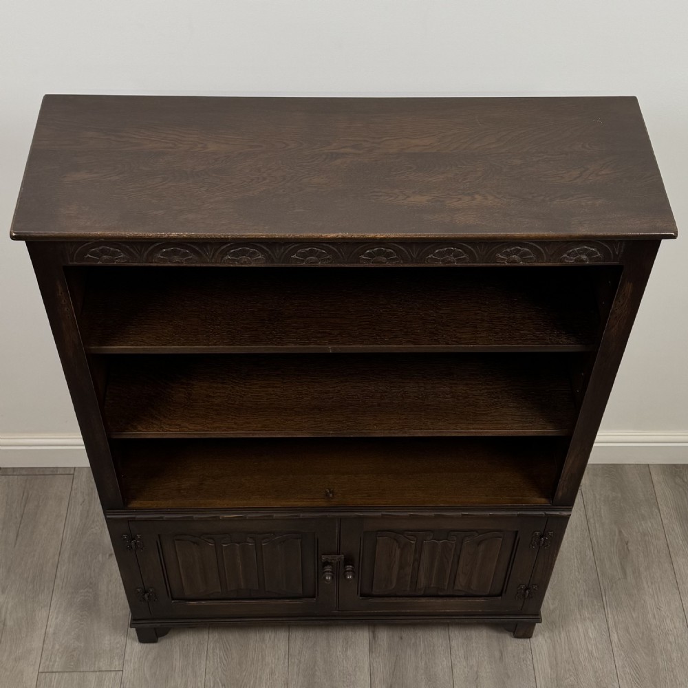 Antique 20th Century Open Bookcase In Oak  View XI
