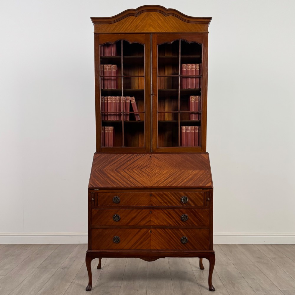  Antique 20th Century Bureau Bookcase In Mahogany 