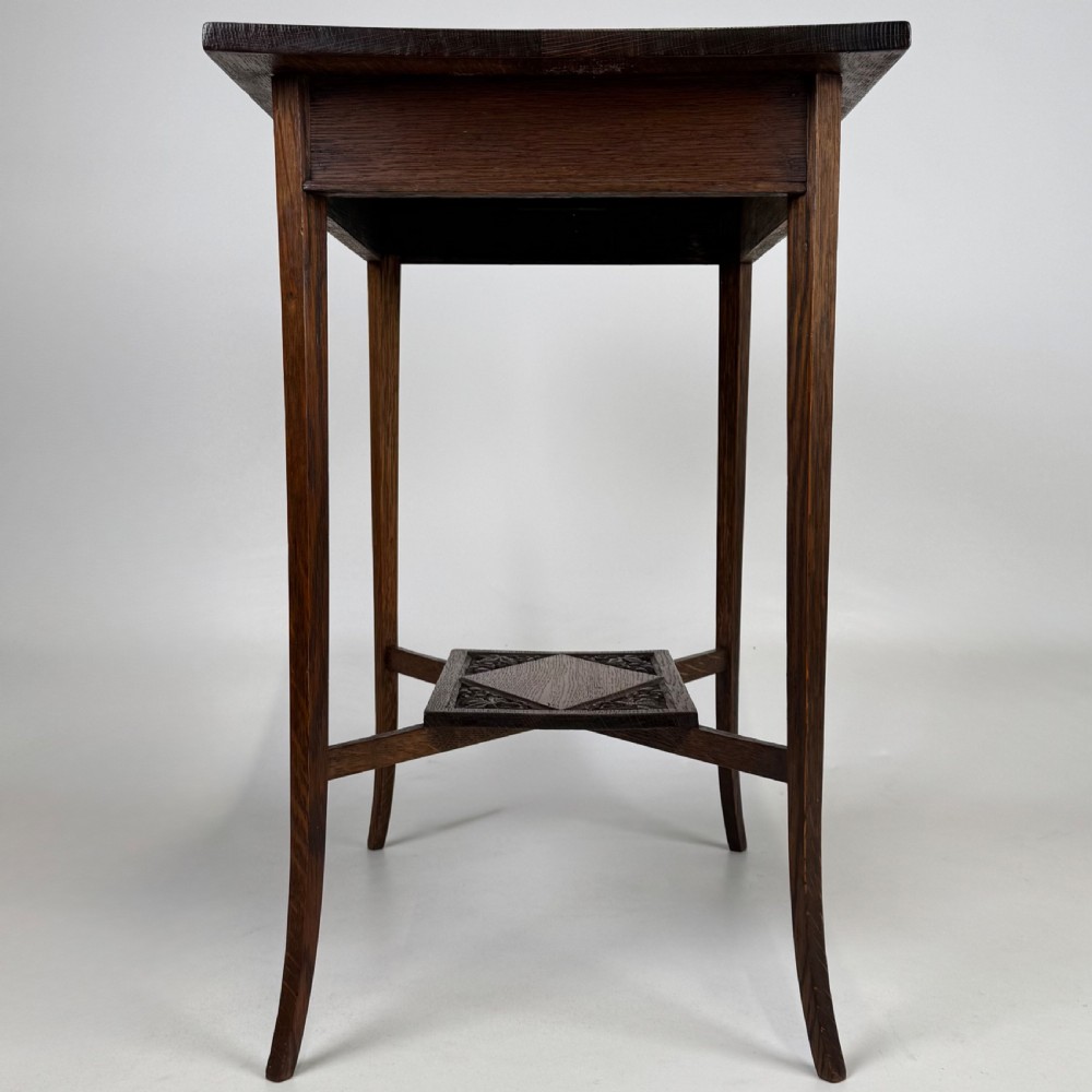 Antique 20th Century Good Quality Carved Oak Side Table View III