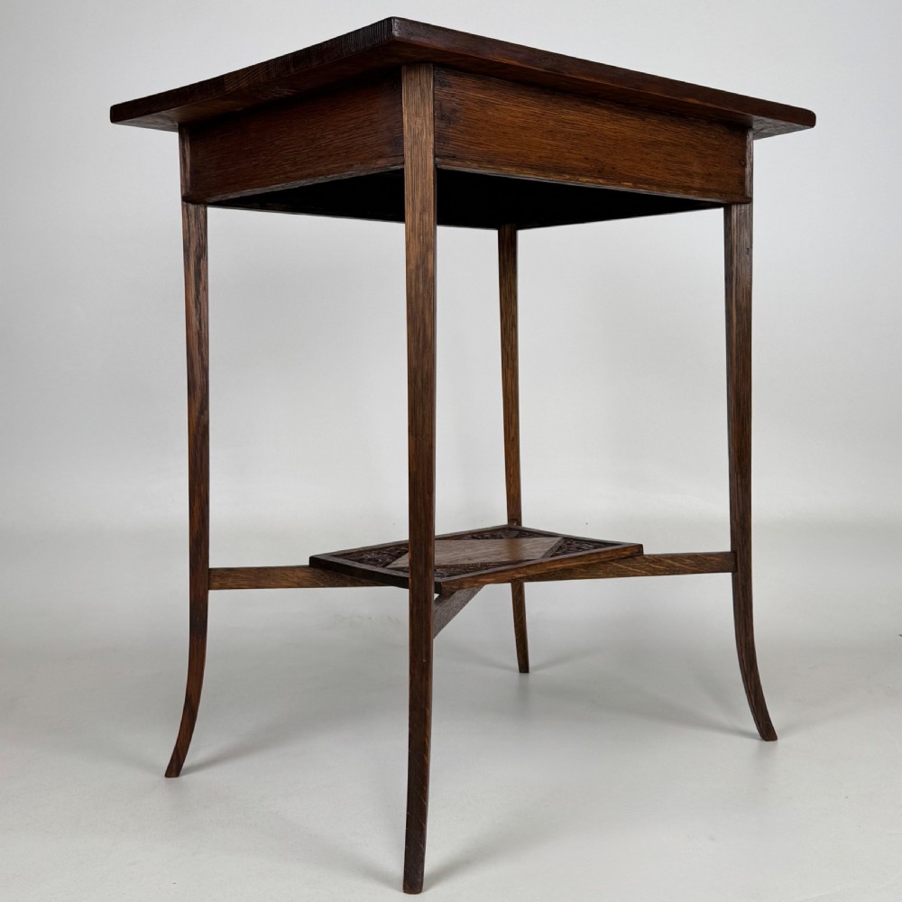 Antique 20th Century Good Quality Carved Oak Side Table View IV
