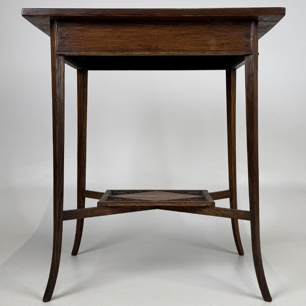 Antique 20th Century Good Quality Carved Oak Side Table View V