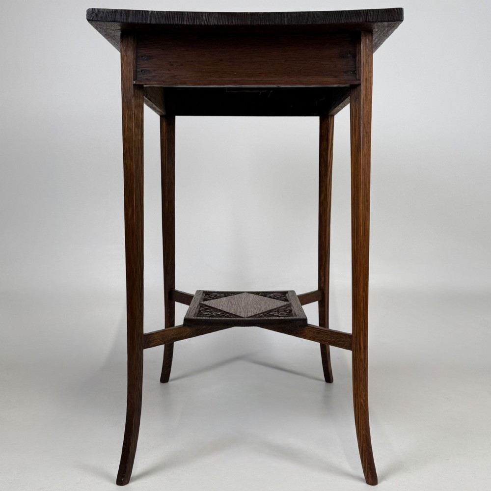 Antique 20th Century Good Quality Carved Oak Side Table View VII