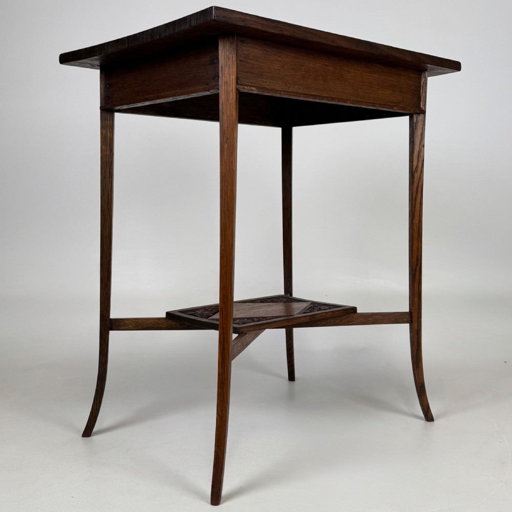 Antique 20th Century Good Quality Carved Oak Side Table View VIII