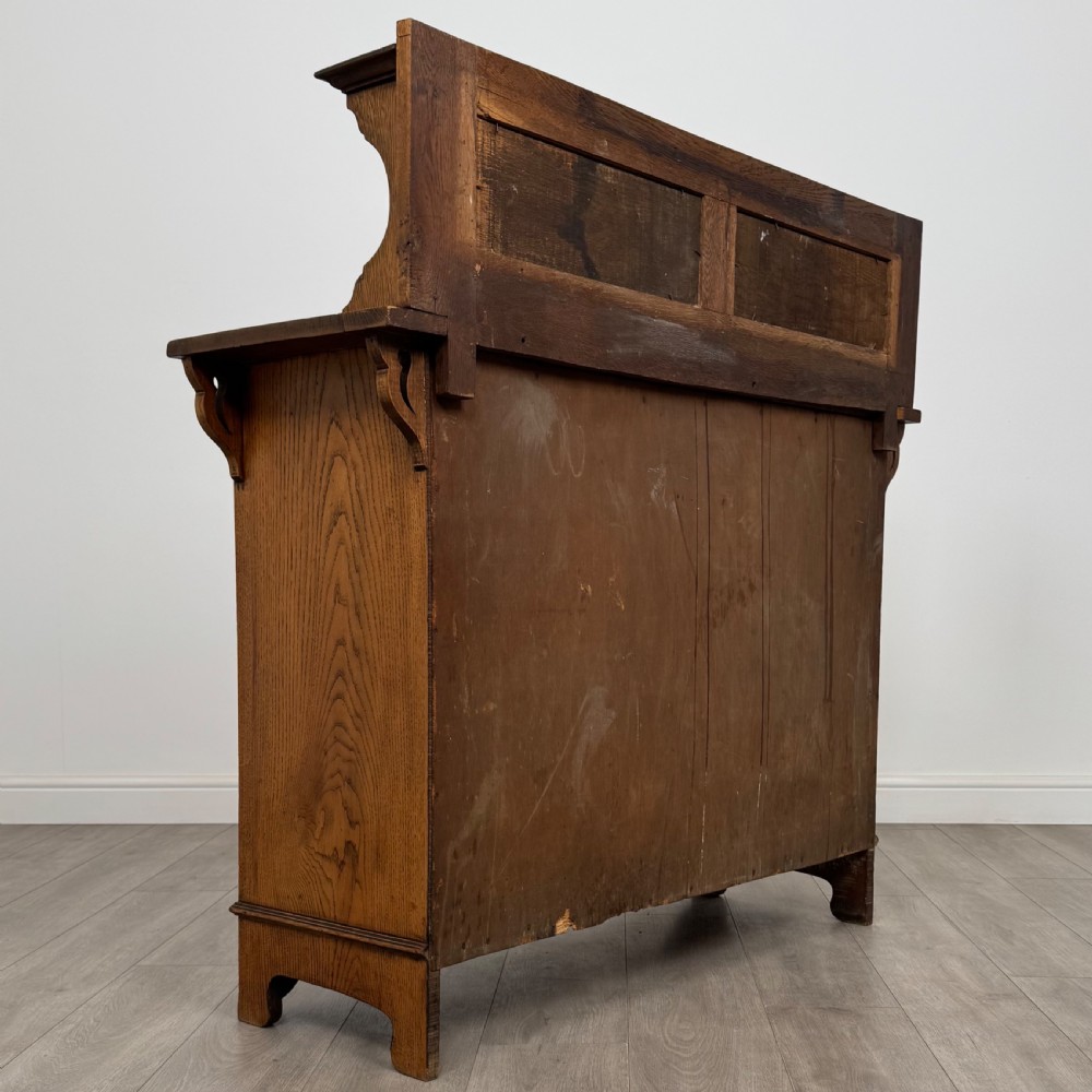 Antique 20th Century Art Nouveau Style Sideboard In Oak  View V