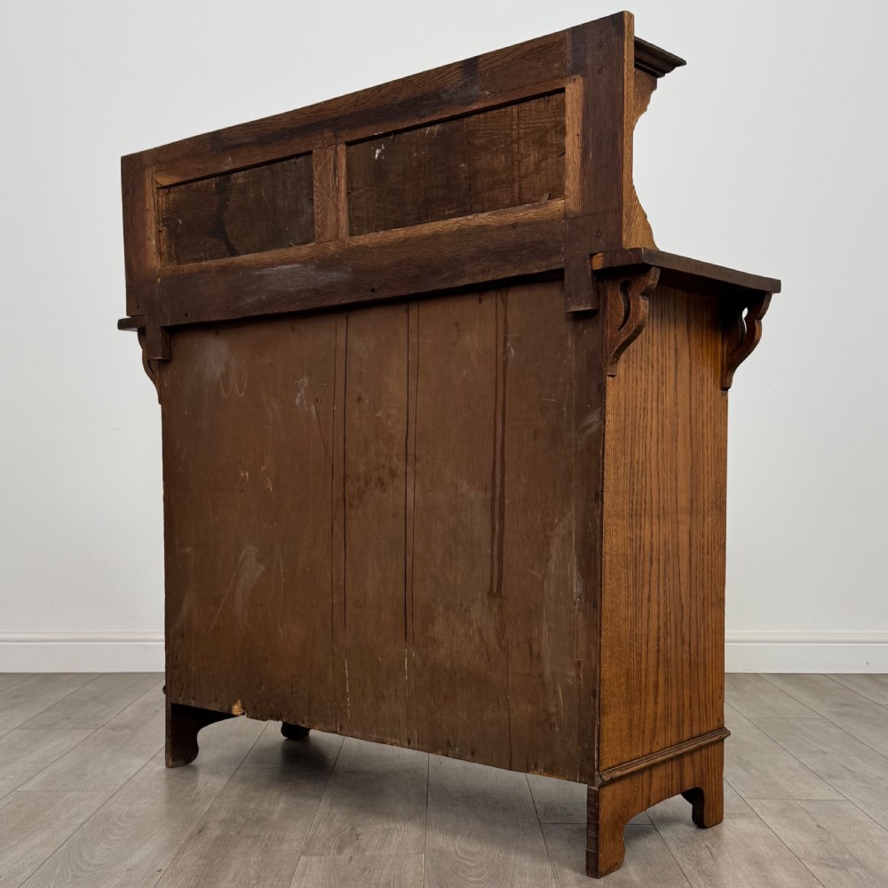 Antique 20th Century Art Nouveau Style Sideboard In Oak  View VIII