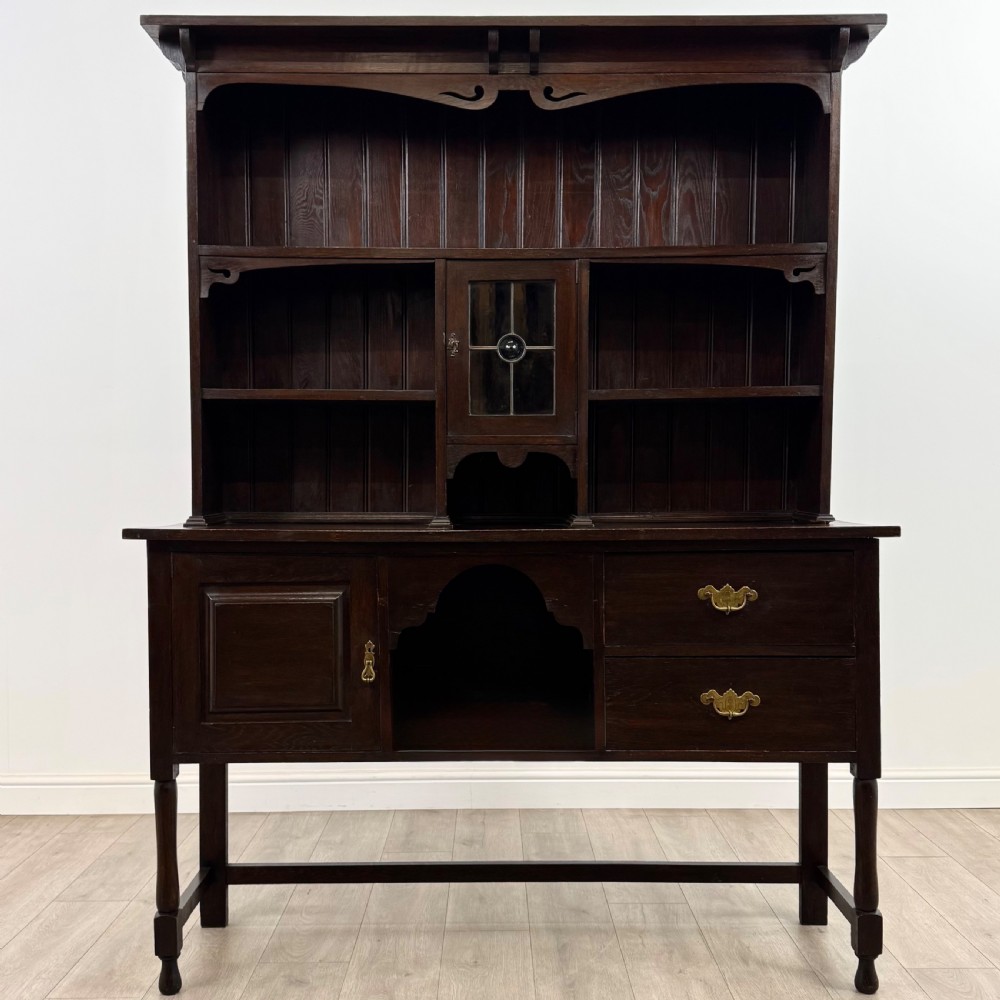Antique 20th Century Art Nouveau Style Dresser In Oak