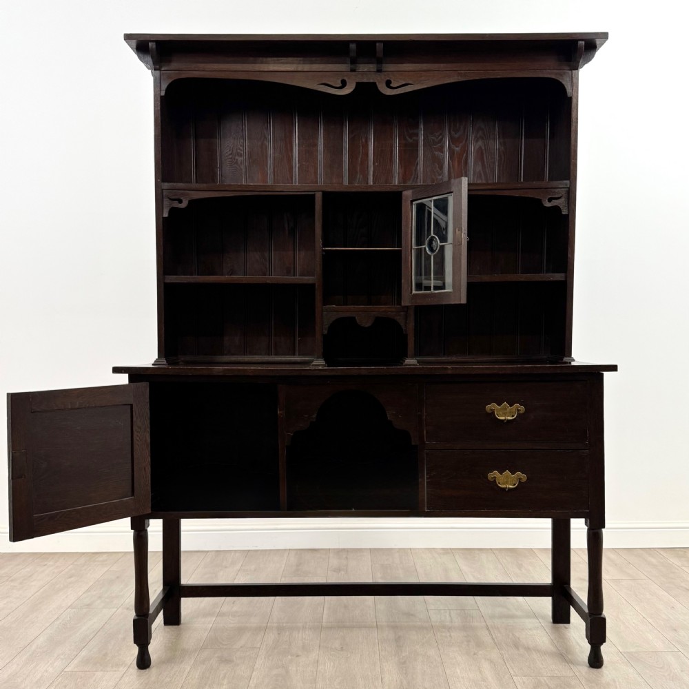 Antique 20th Century Art Nouveau Style Dresser In Oak View II
