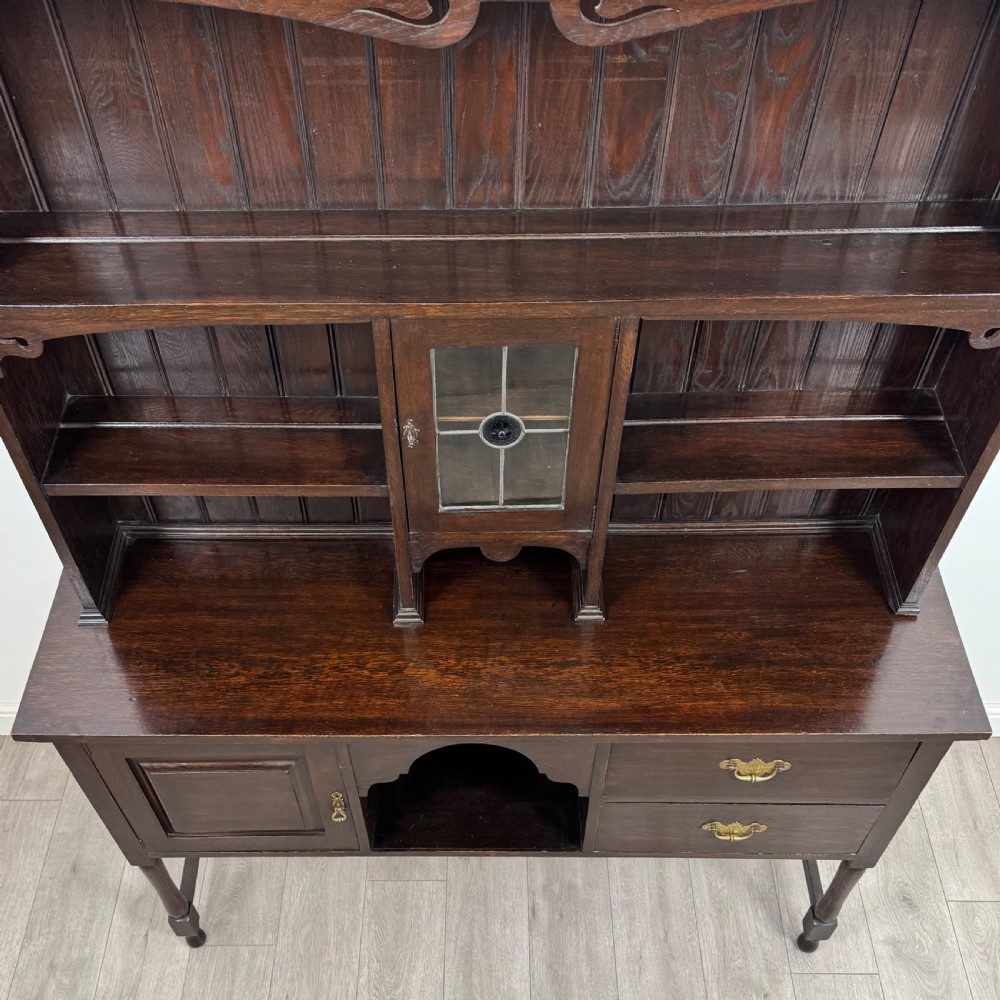 Antique 20th Century Art Nouveau Style Dresser In Oak View X