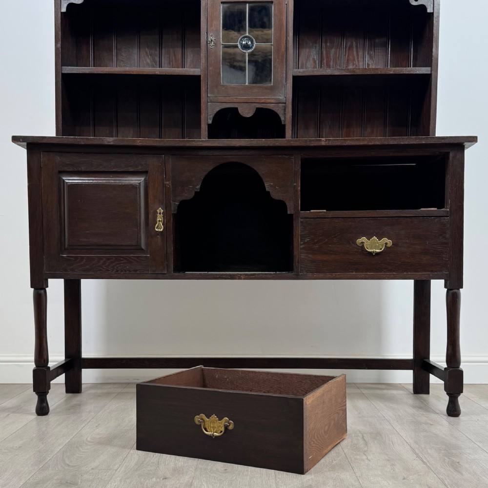 Antique 20th Century Art Nouveau Style Dresser In Oak View XI